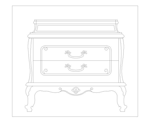 Free AutoCAD 2D Editable Drawings for Bookcases & Dressers_ 11