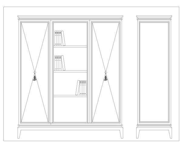 Free AutoCAD 2D Editable Drawings for Bookcases & Dressers_ 12