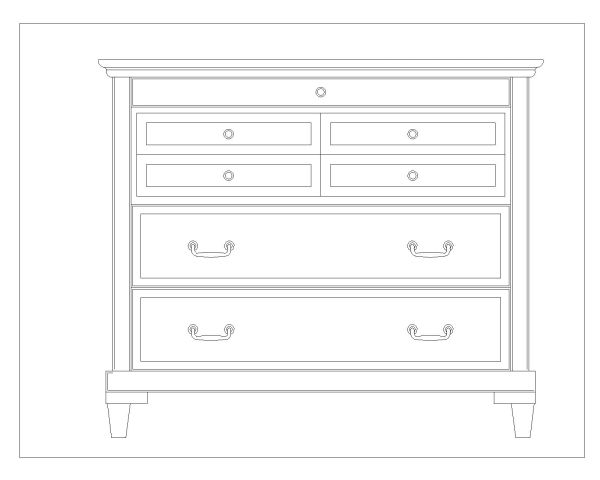 Free AutoCAD 2D Editable Drawings for Bookcases & Dressers_ 7