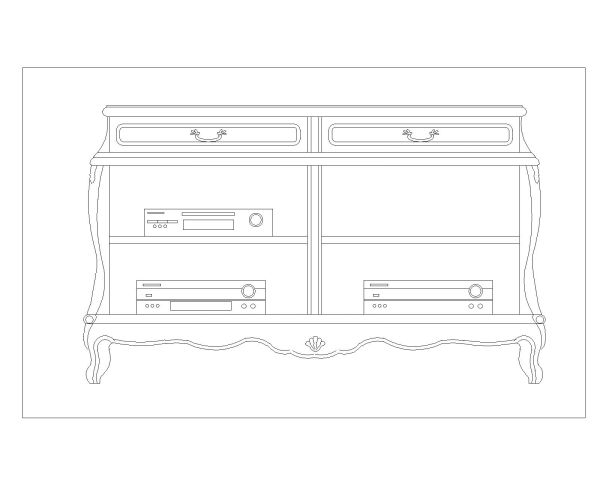 Free AutoCAD 2D Editable Drawings for Bookcases & Dressers_ 8