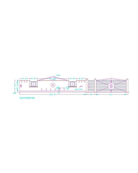 Free AutoCAD 2D Editable Drawings for Boundary Wall Architectural Design Options - 10