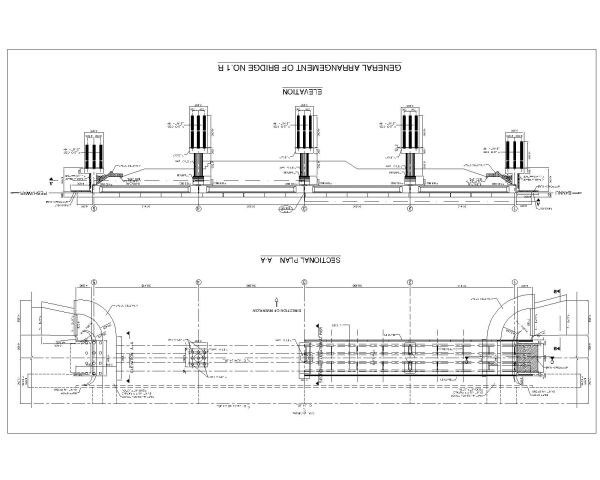 Free AutoCAD 2D Editable Drawings for GENERAL ARRANGEMENT OF BRIDGE -1