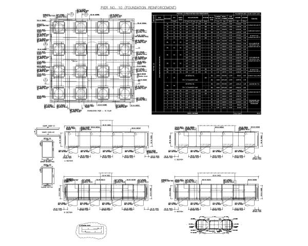Free AutoCAD Drawing of Brdige Pier Design with Deck Slab - 5