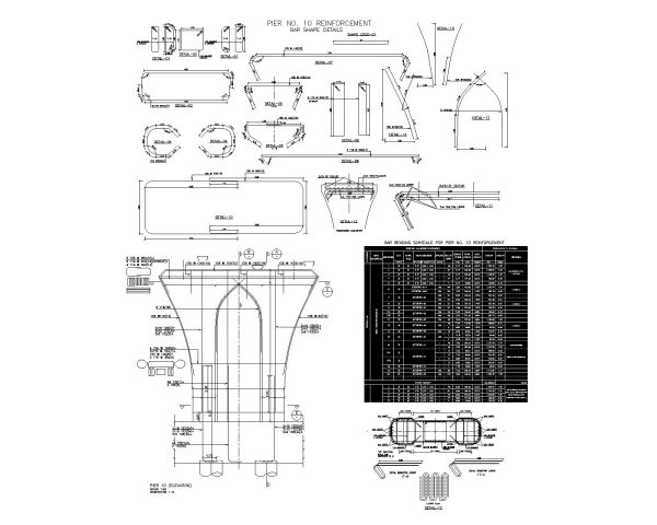 Free AutoCAD Drawing of Brdige Pier Design with Deck Slab - 6