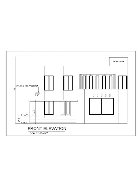 Free AutoCAD 2D Editable Drawings for Brick Masonry Double Story House Elevation Design _ 4