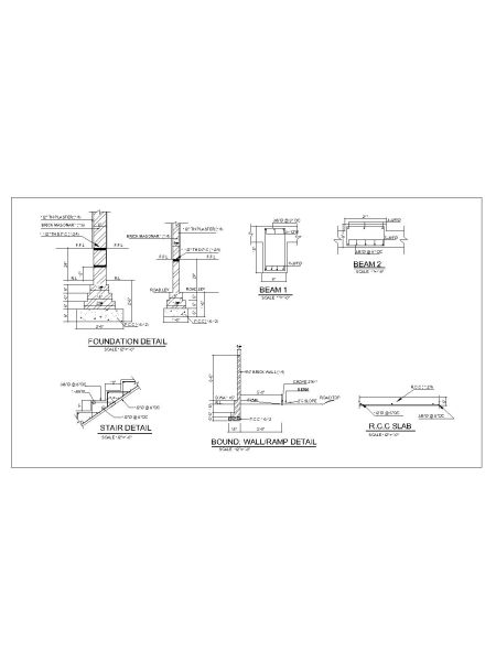 Free AutoCAD 2D Editable Drawings for Double Story House Typical Details - 6