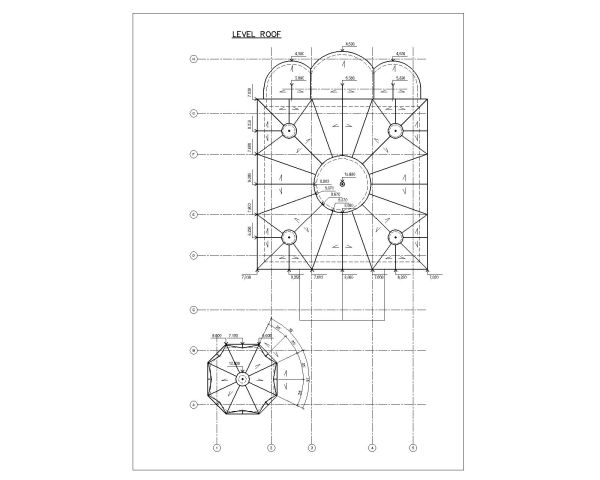 Free AutoCAD 2D of Multi Level Church Design Roof Plan_3