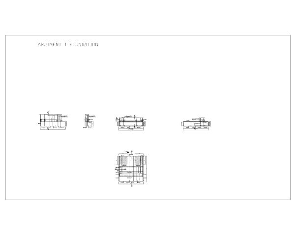 Free AutoCAD 2D Editable Drawings for Bridge Abutment 1 Foundation
