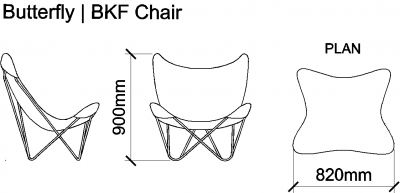 AutoCAD download Butterfly BKF Chair DWG Drawing