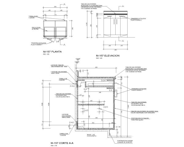 Free AutoCAD 2D Editable Drawings for Cabinet Construction Detailed Drawings for Kitchen