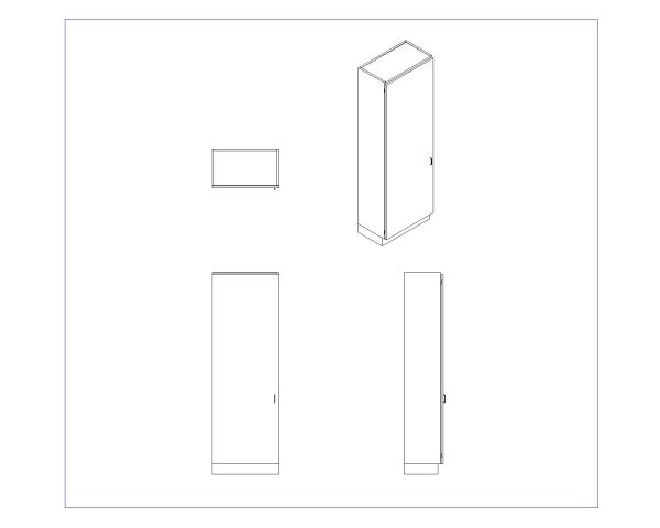 Free AutoCAD 2D Editable Isometric Drawings for Cabinet & Shelves design - 2