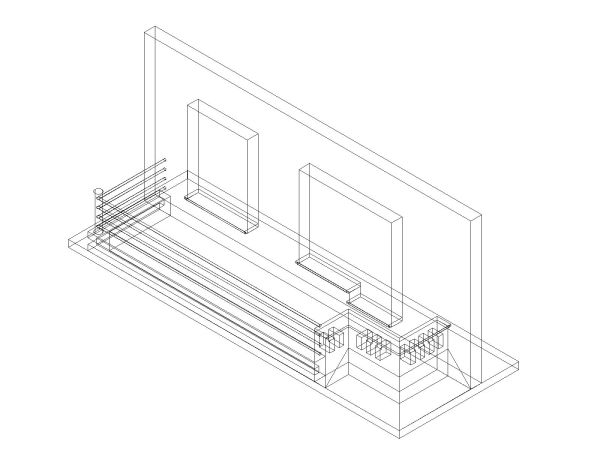 Free AutoCAD editable Drawing of Cantilever Area with Balconies 3D-2