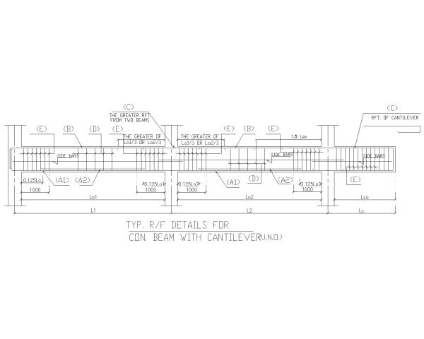 Free AutoCAD 2D Editable Drawings for CANTILEVER BEAM STEEL DETAILS