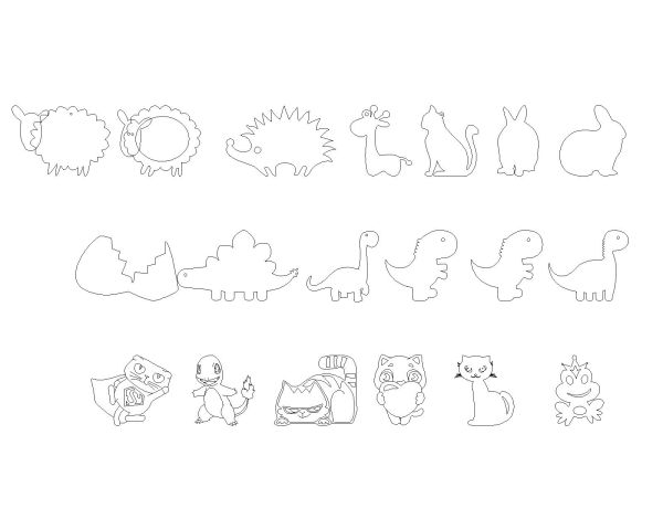 Cartoon Animals-Model-4 Architectural Drawing. CAD block in DWG format free download.