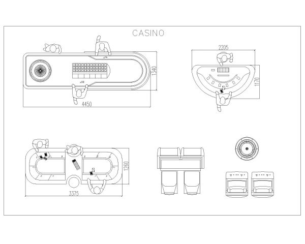 Free AutoCAD 2D Editable Drawings for Casino Detail Plan