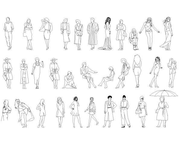 Casual people -4 Model Architectural Drawing. CAD block in DWG format free download.