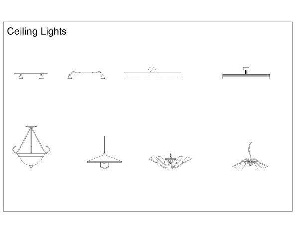 Free AutoCAD 2D Editable Drawings for Ceiling Electirc Symbols- 3