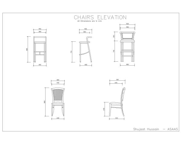 Free AutoCAD 2D Editable Drawings for Chair Manufacturing Details - 7