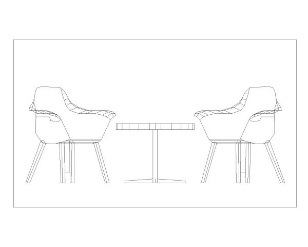 Free AutoCAD 2D Editable Drawings for Chair with Tables fro Coffee Shop & Hotles_ 3