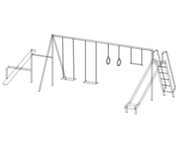Free AutoCAD 3D Editable Drawing of Children Riders for Parks - 1