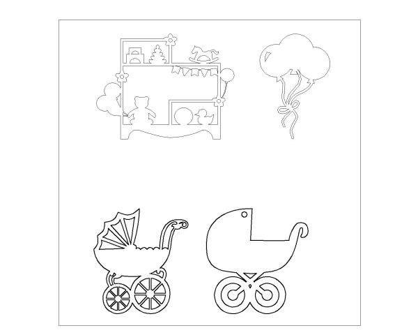 Free AutoCAD 2D Children Rooms Decoration Symbols - 19