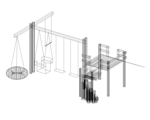 Free AutoCAD 3D Editable Drawing of Children Playground-Equipment - 3