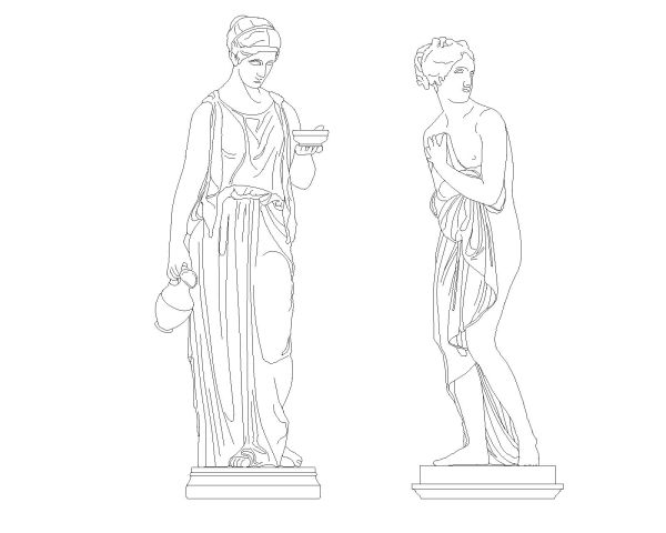 Free AutoCAD 2D Editable Drawings for Classical greek-roman sculpture - 1