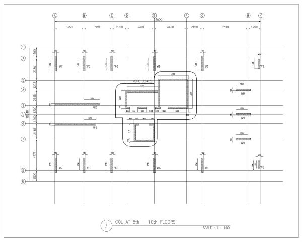 Free AutoCAD 2D Editable Drawings for Column Plan in RCC Slab Details - 2