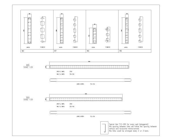 Free AutoCAD 2D Editable Drawings for Column & Walls Reinforcement Details_ 6