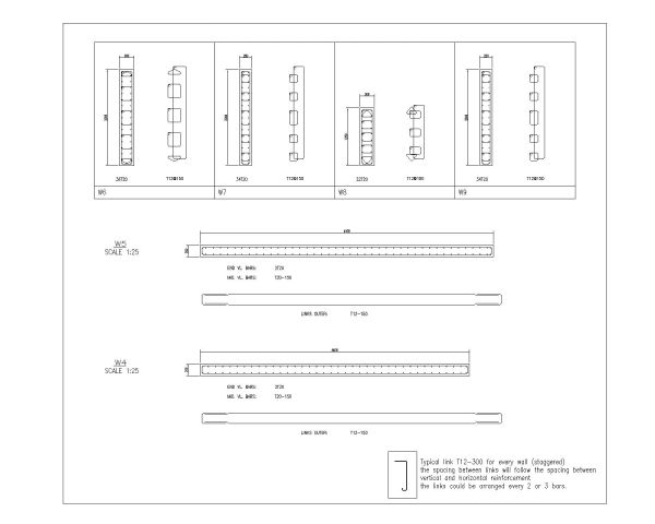 Free AutoCAD 2D Editable Drawings for Column & Walls Reinforcement Details_ 7