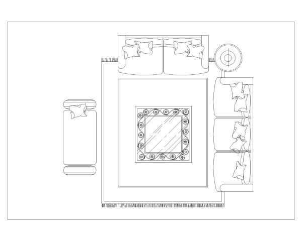Free AutoCAD 2D Editable Drawings for Complete Sofa Set with Tables for Lounge & Dining_6