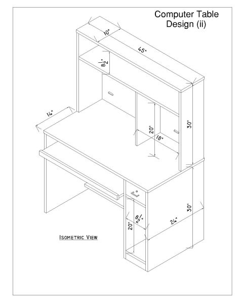 Free AutoCAD 2D Editable Isometric Drawings for Tables & Lamps -1