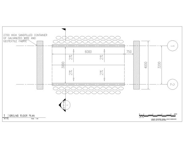 Free AutoCAD 2D Editable Drawings for CONCRETE BUNKER_GROUND FLOOR PLAN