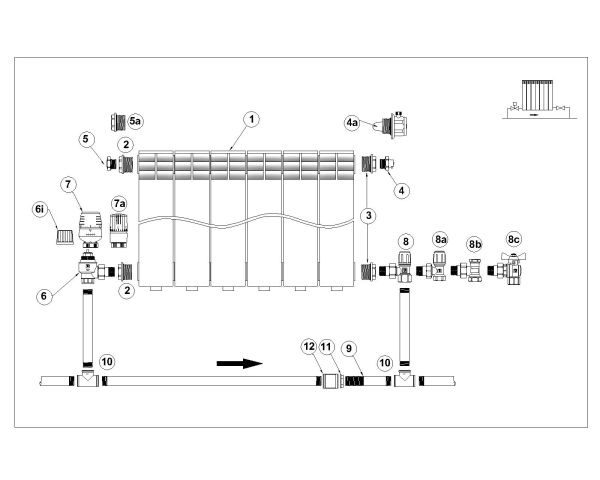 Free AutoCAD 2D Editable Drawings for Connecting Radiators Detailed Drawing_ 2