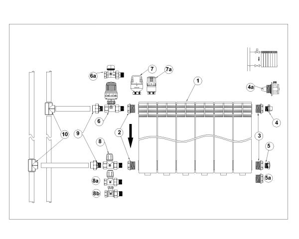 Free AutoCAD 2D Editable Drawings for Connecting Radiators Detailed Drawing_ 4