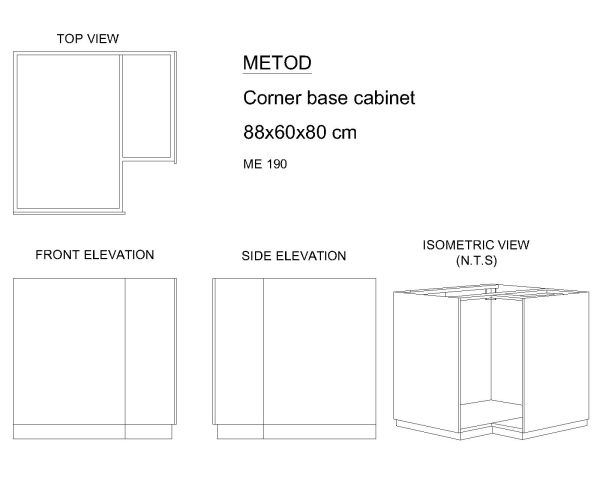 Corner-Base-Angled view-1 Architectural Drawing. CAD block in DWG format free download.