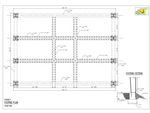 Free AutoCAD 2D Editable Drawings for Cow Dairy Farm Calf Shed Footing Plan