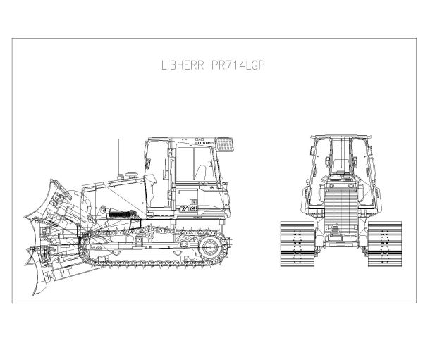 Free AutoCAD 2D Editable Drawings (Top & Sides) for Crawler Tractors & the Bulldozers_1 