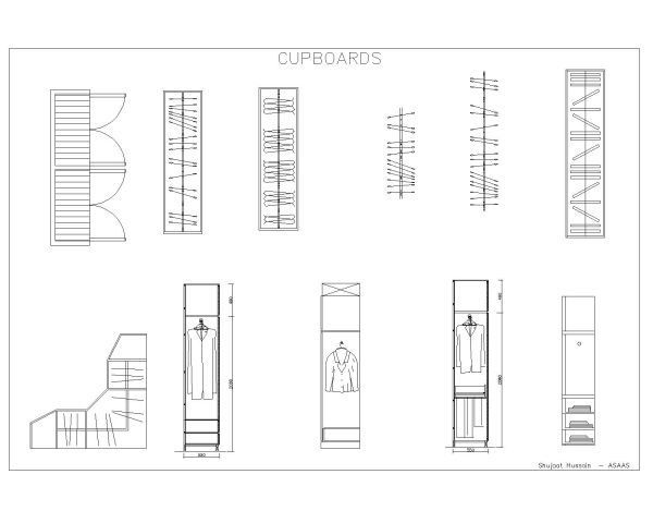 Free AutoCAD 2D Editable Drawings for Cupboards & Wardrobes Design - 4