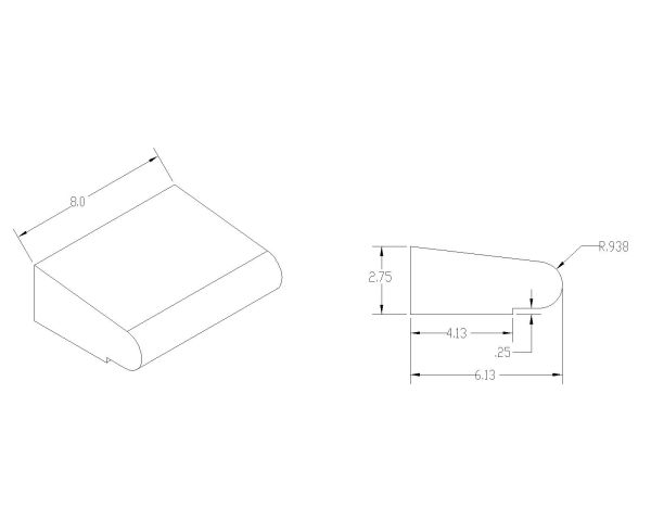 Free AutoCAD 2D Editable Drawings for Curbs & Blocks Isometric view with dimensions - 44