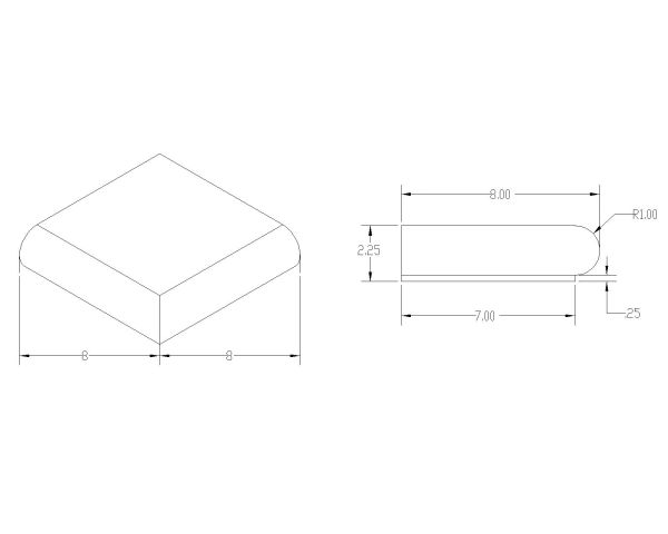 Free AutoCAD 2D Editable Drawings for Curbs & Blocks Isometric view with diemnsions - 49
