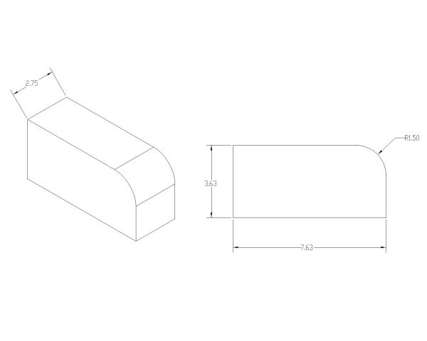 Free AutoCAD 2D Editable Drawings for Curbs & Blocks Isometric view with dimensions - 51
