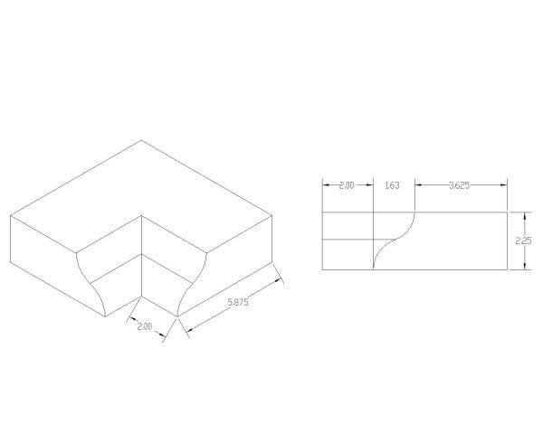 Free AutoCAD 2D Editable Drawings for Curbs & Blocks Isometric view with dimensions - 62