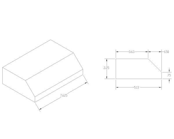 Free AutoCAD 2D Editable Drawings for Curbs & Blocks Isometric view with dimensions - 72