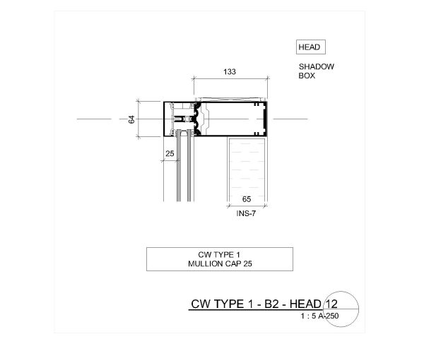 Free AutoCAD 2D Editable Drawings for Curtain Wall and Window Schedule Type 1 B-1 Detail
