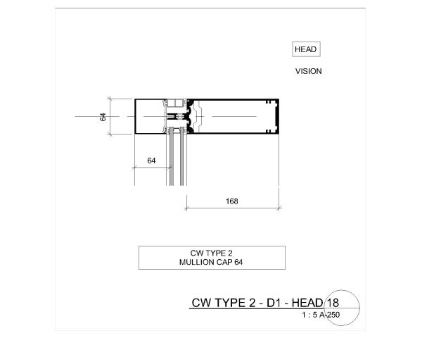 Free AutoCAD 2D Editable Drawings for Curtain Wall and Window Schedule Type 2 D-1 Detail