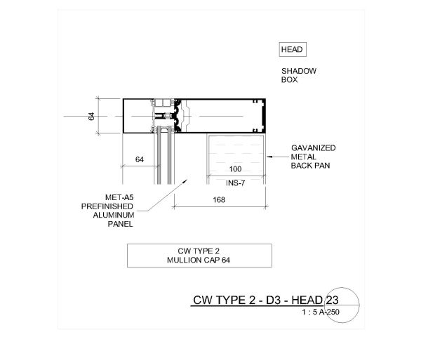 Free AutoCAD 2D Editable Drawings for Curtain Wall and Window Schedule Type 2 D-3
