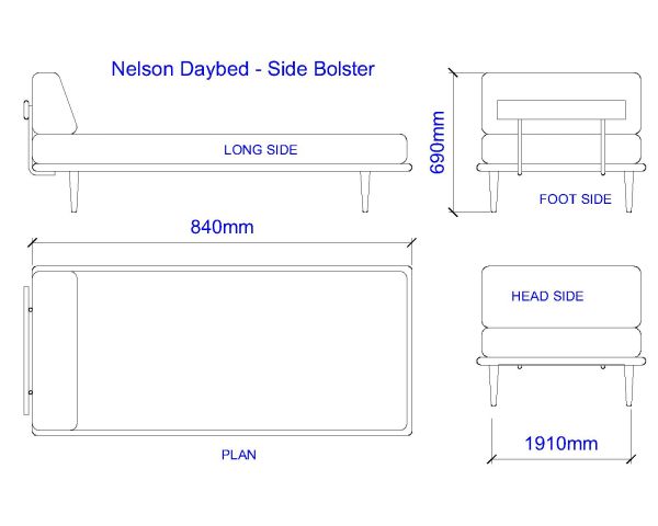 Free AutoCAD 2D Editable Drawings for Daybed Side bolster 1