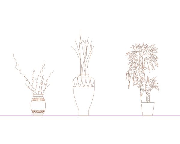 Decoration Flowers & Plants-15 & 16 CAD Block – DWG AutoCAD Editable Drawing (Free Download)