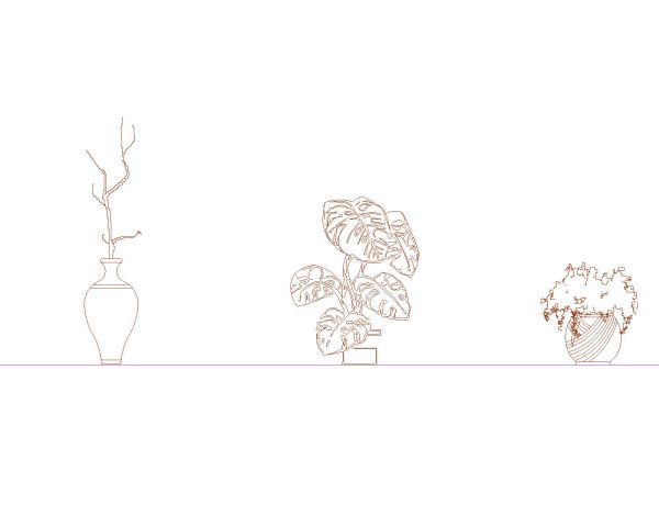Decoration Flowers & Plants-18 CAD Block – DWG AutoCAD Editable Drawing (Free Download)